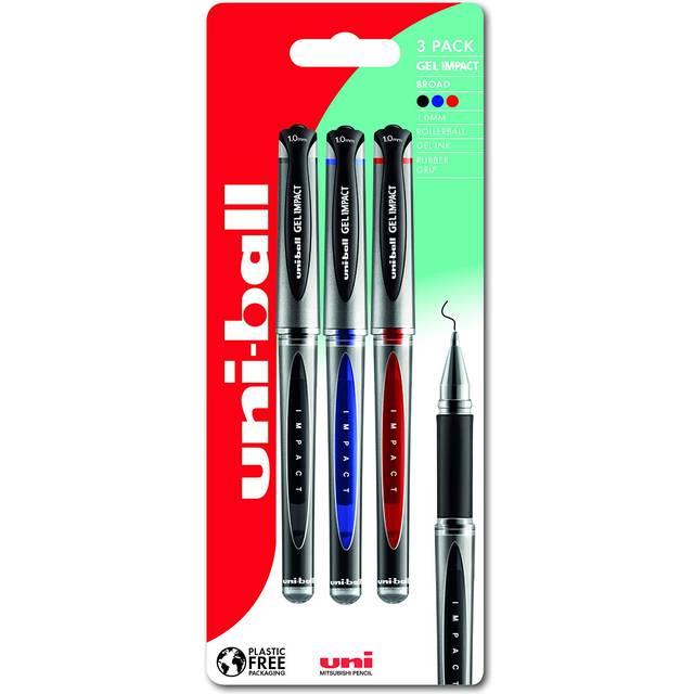 UMN-153S Gel Impact Rollerball Pens. Premium Broad 1.0mm Ballpoint Tip for Super Smooth Handwriting, Journaling, and Note Taking. Fade & Water