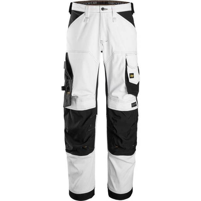Snickers Stretch LFit Trousers+ White/Black 35&quot; Colour: White/Bla