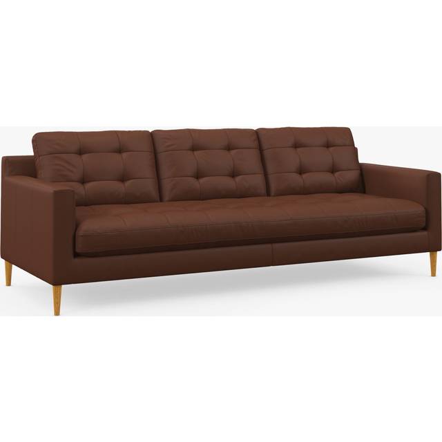 John Lewis Draper II Grand 4 Seater Leather Sofa, Light Leg