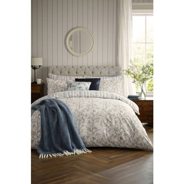 Laura Ashley Fennelton Duvet Cover Set - Cream/Blue - Single