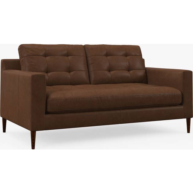John Lewis Draper II Medium 2 Seater Leather Sofa, Dark Leg