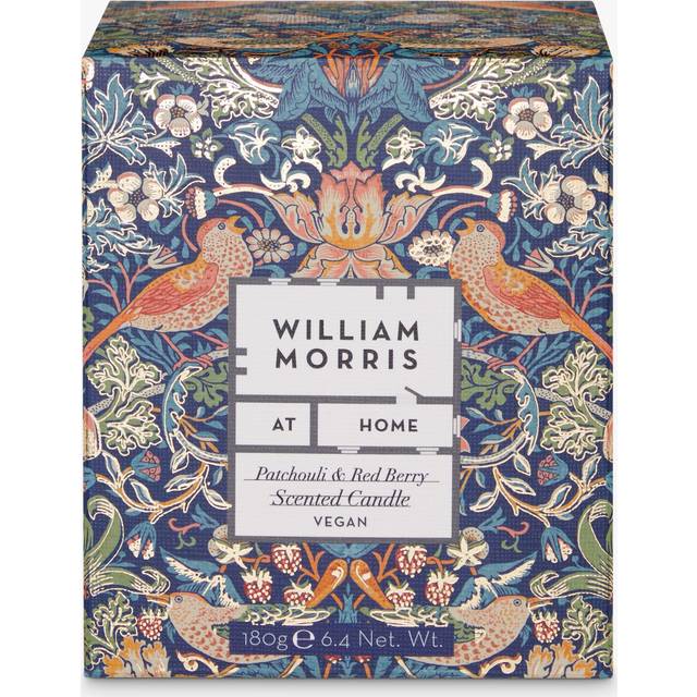 William Morris At Home Strawberry Thief Berry & Patchouli Scented Candle, 180g