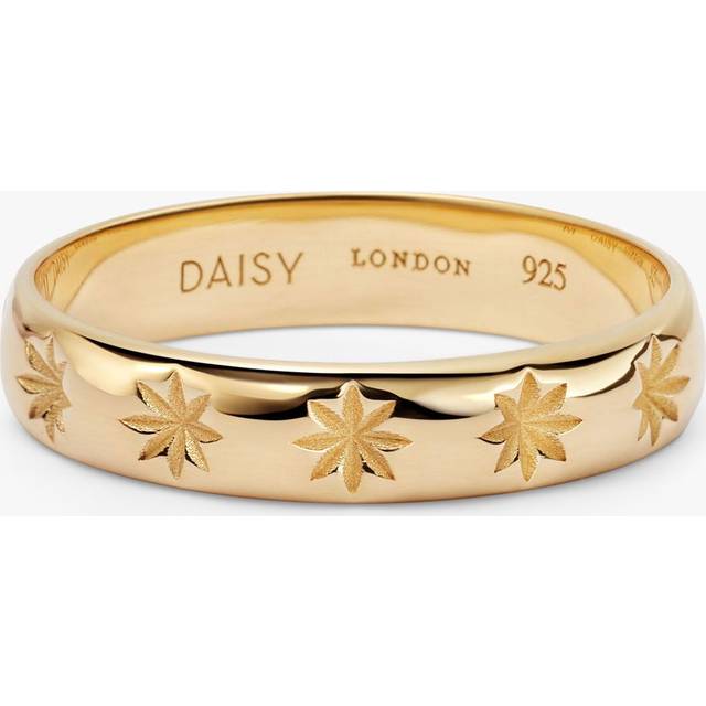 Daisy London Star Engraved Band Ring, Gold