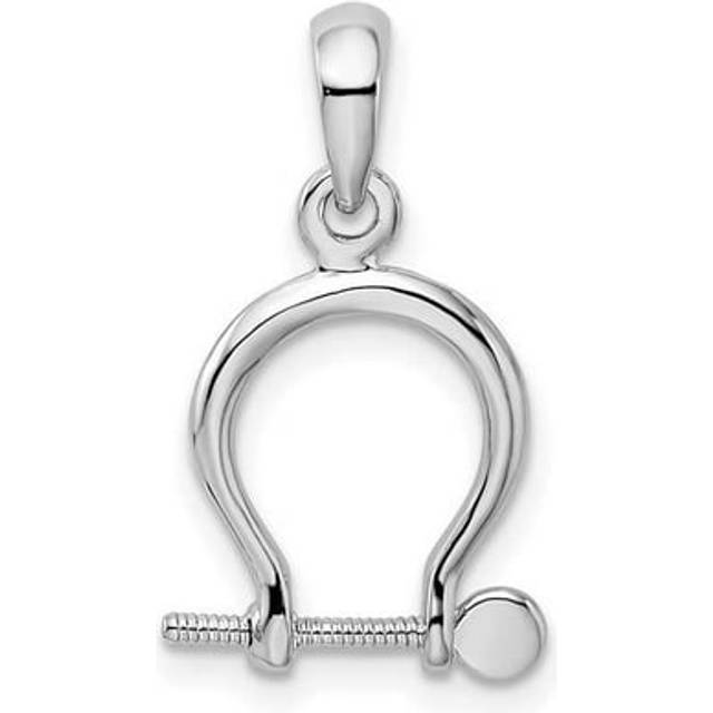 Quality Gold QC10575 Sterling Silver Polished 3D Small Shackle Link Pendant