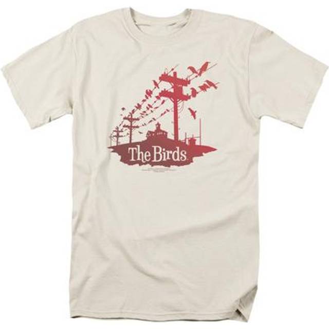 Trevco Sportswear UNI281-AT-1 Birds On A Wire Adult Regular Fit Short Sleeve T-Shirt, Cream - Small