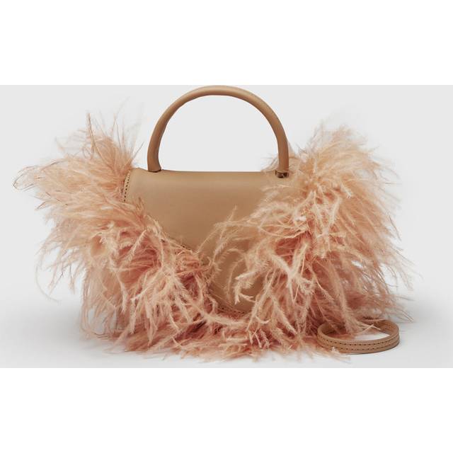 Montalcino Nocciola Leather/Feathers Mini handbag | ATP Atelier | Official Site (One Size)