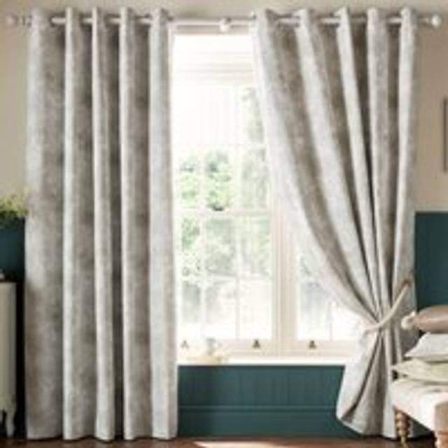 Laura Ashley Millhayes Ready Made Eyelet Blackout Curtains Natural - Cream