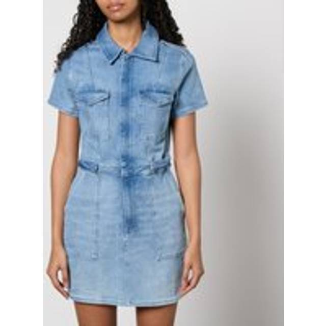GOOD AMERICAN Fit For Success Stretch-Denim Mini Dress - Blue