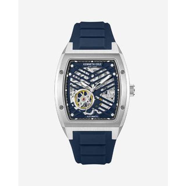 Kenneth Cole Men's Automatic Silicone Strap Watch Blue - Size: One Size