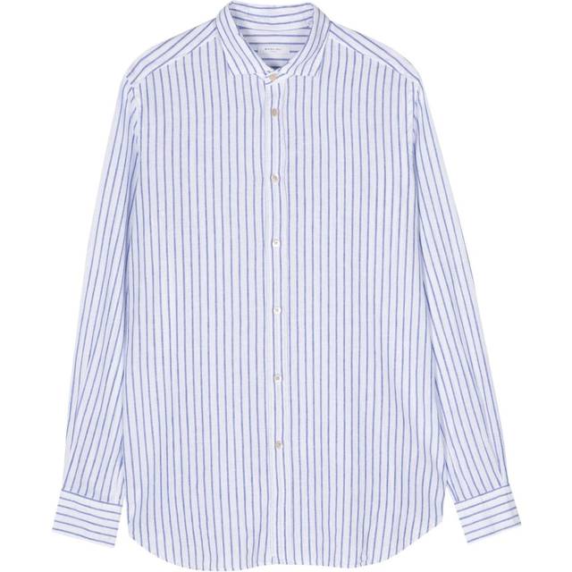 Boglioli - long-sleeve striped shirt - men - Linen/Flax/Cotton - 44 - White