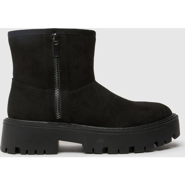 schuh Carman Faux Furline Boots in Black