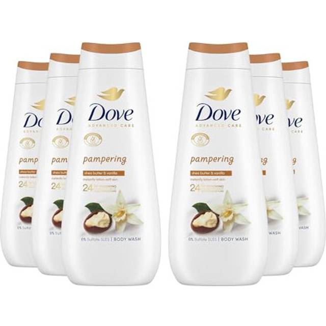 Advanced Care Pampering Body Wash Body Cleanser shower gel with a shea butter & vanilla scent for instantly lotion-soft skin 6x 400 ml