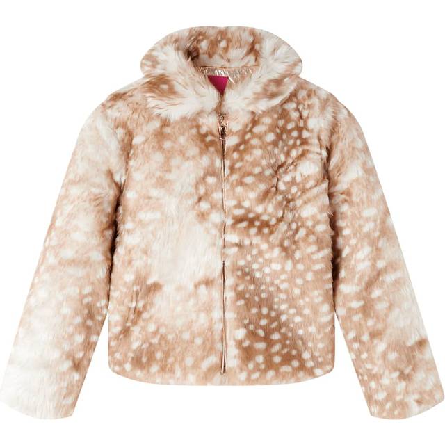 vidaXL Kids' Coat Faux Fur Cognac 116 - Brown