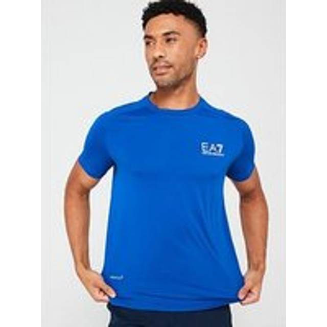 EA7 Emporio Armani Tennis Eagle Poly T-Shirt - Blue - Mens - L