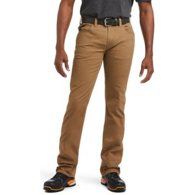 Men's Rebar M7 Slim DuraStretch Made Tough Straight Trouser in Field Khaki, Size 32 x 34, by Ariat