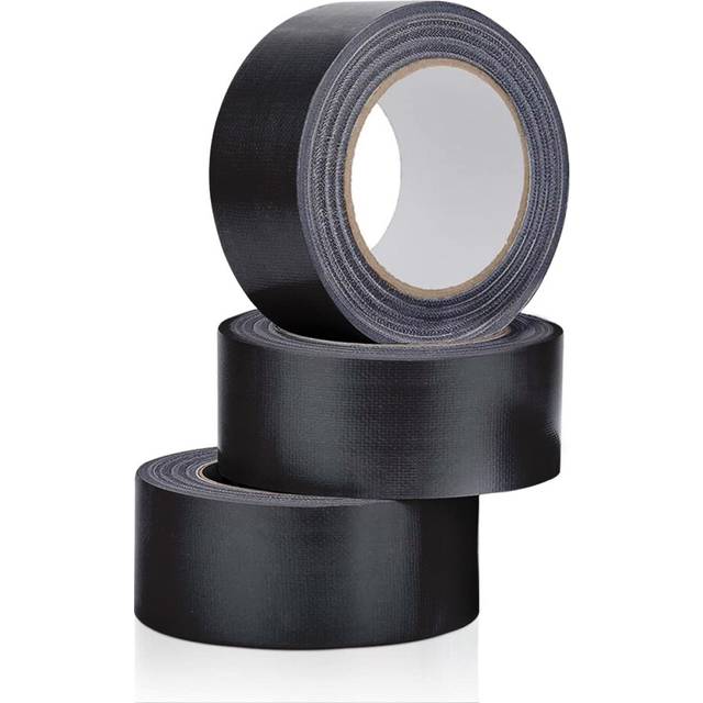 3 Rolls of Black Duct Tape 48mm(W) x 45m(L) Gaffer Tape for Indoor/Outdoor Water Resistance Cloth Tape for Sealing, Leakage Repairing, Box Packing,