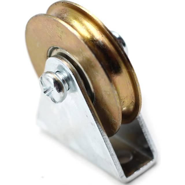 "1.5"" /38mm Groove Wheel Heavy Duty U Groove Rigid Steel Caster Wheel Barn Door Bearing Sliding Gate Roller Pulley Wheels with Bracket Working Load"