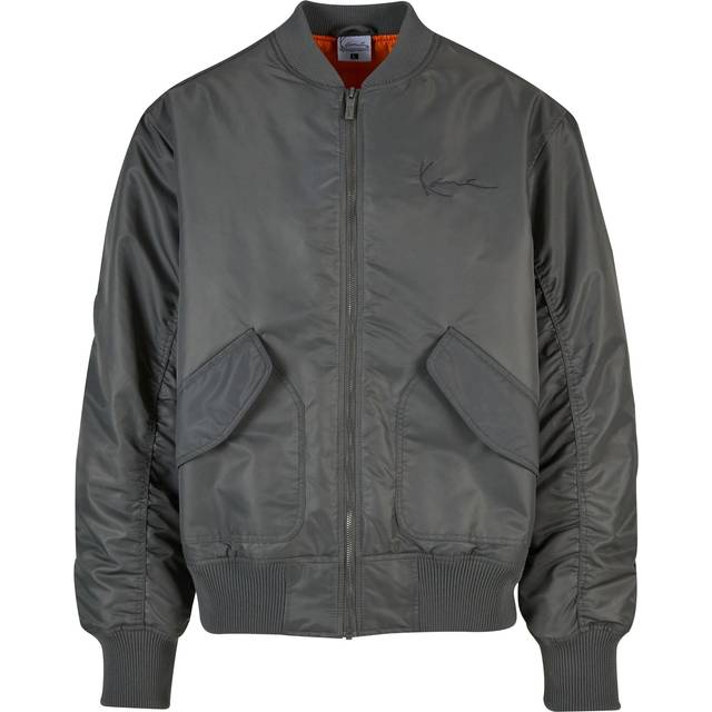 Jacket Karl Kani Small Signature Distressed Bomber Jacket Anthracite S (S)