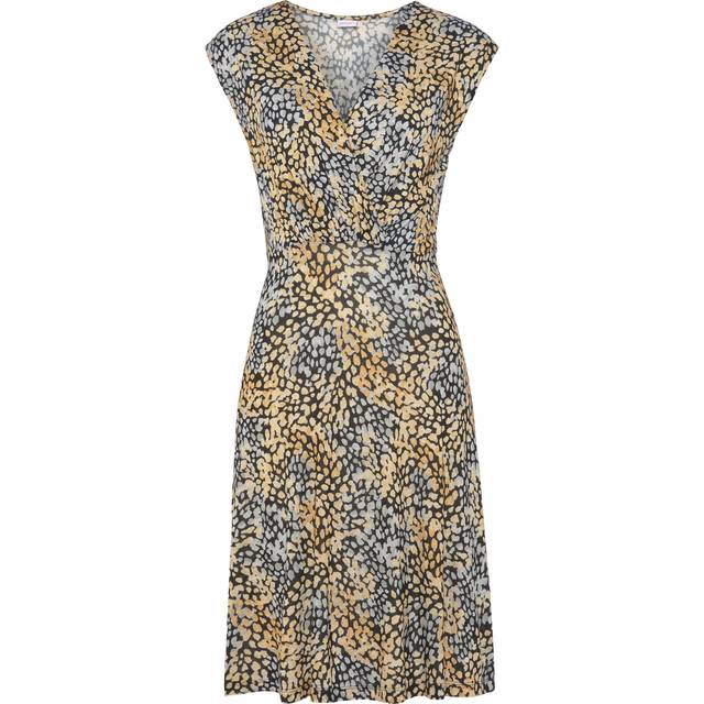 s.Oliver All-Over Printed Jersey Dress - Yellow/black