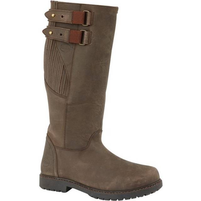 (9 UK, Dark Brown) Woodland Mens Blake Waxy Leather Buckle Country Boot