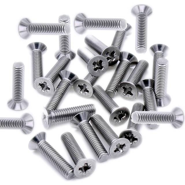 TERF M5 X 100mm Pozi Countersunk Machine Screw M5 (5mm) X 100mm Pozi Flat Double Countersunk Machine Screws (Bolt) - Pack of 10