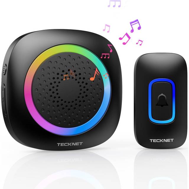 Wireless Doorbell, IP66 Waterproof Plug in Doorbell with RGB Light, Portable Cordless Door Chime Kit with 1300feet Long Range, 60 Chimes & 5 Level