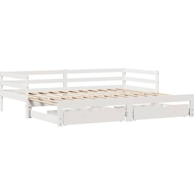vidaXL Daybed Med Udtræk Og Skuffer 90x190 cm Hvid
