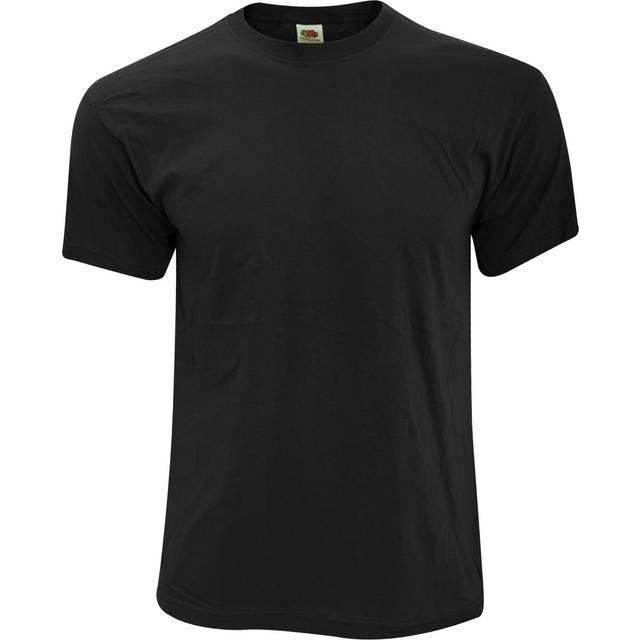 (2XL, Black) Fruit Of The Loom Mens Screen Stars Original Full Cut Short Sleeve T-Shirt
