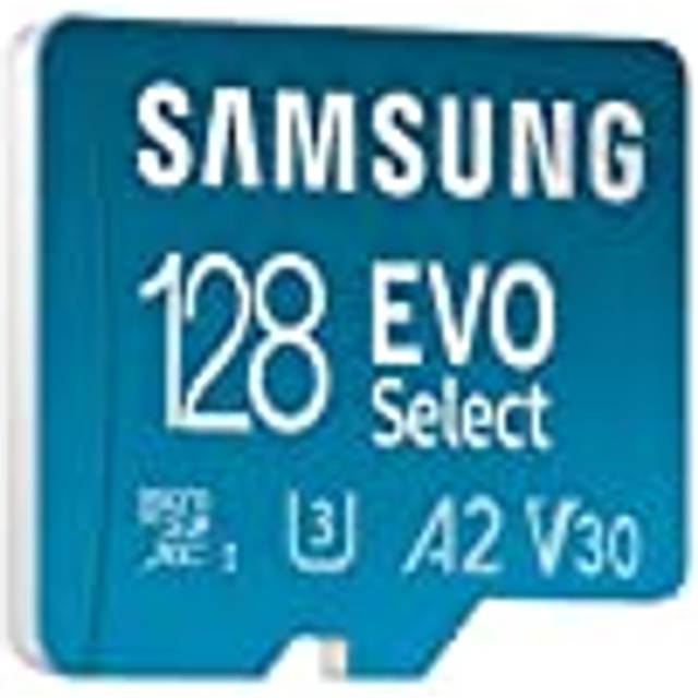 Samsung EVO Select microSD-minneskort, 128 GB Micro SD XC UHS-I U3 130 MB/s Full HD & 4K UHD SD-kort minneskort med adapter, MB-ME128KA/EU