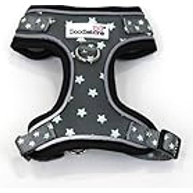 Doodlebone Adjustable Airmesh Harness - Glow in the Dark Grey Stars