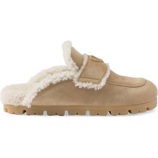 Suede and shearling slippers