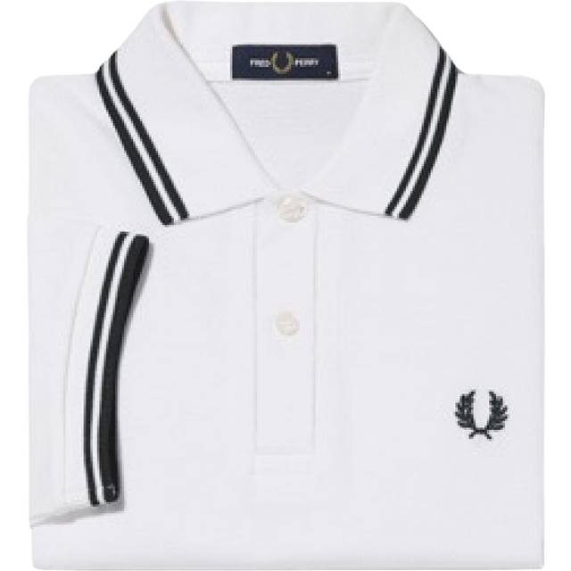 Fred Perry Twin Tipped Polo Shirt - White - Mens - XL