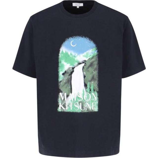 Maison Kitsune Waterfall Oversized T Shirt Black