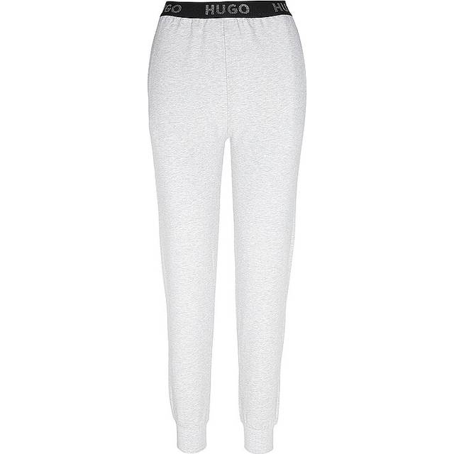 HUGO Sporty Contrast Logo Waist Cuffed Lounge Pant - Grey, Grey, Size Xxl, Women - XXL