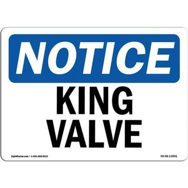SignMission OS-NS-A-710-L-13901 7 x 10 in. OSHA Notice Sign - King Valve
