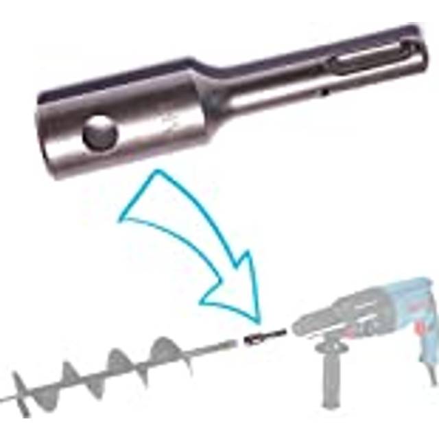 Auger adapter for SDS PLUS (SDS+) hammer drill for post holes, stakes, fencing (adaptor)