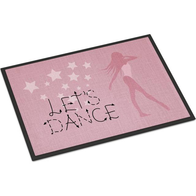 """""Caroline's Treasures Let's Dance Linen Pink Doormat 24 H x 36 W"""""""" Multicolor"""""