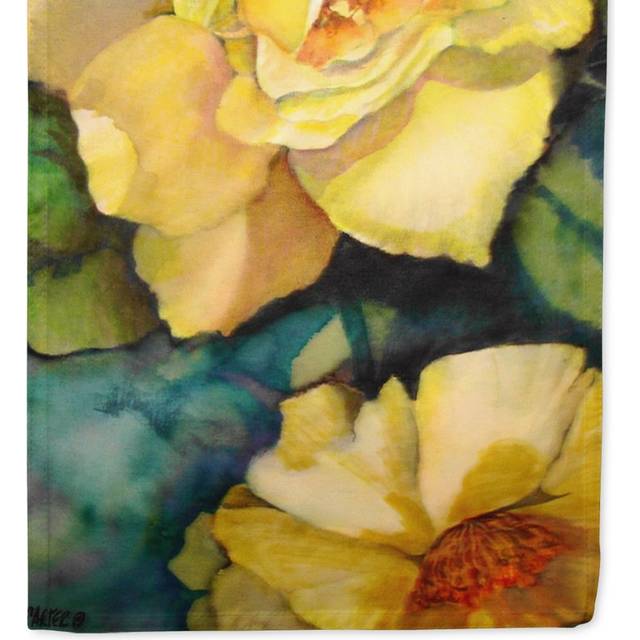 Caroline's Treasures PJC1047CHF Yellow Roses Flag Canvas  Large  Multicolor