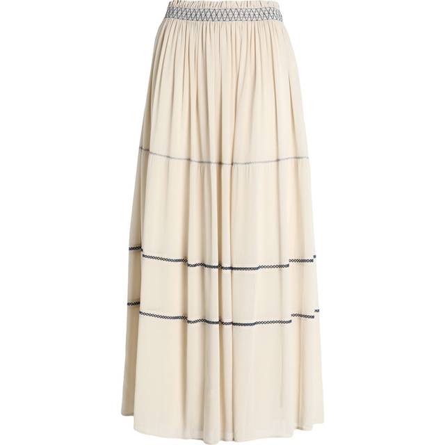 See by Chloé - Embroidered georgette maxi skirt - White - FR 40