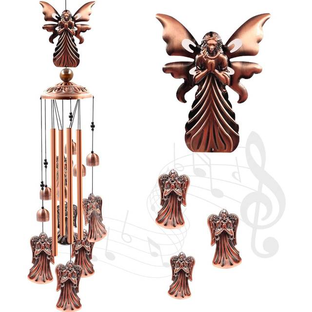 Wind Chimes Outdoor Clearance, Angel Aluminum Tube Wind Chime with S-Hook, Patio Garden Decoration, Housewarming Gift