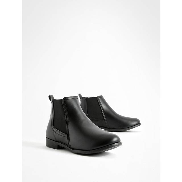 Womens Flat Chelsea Boots - Black - 4, Black