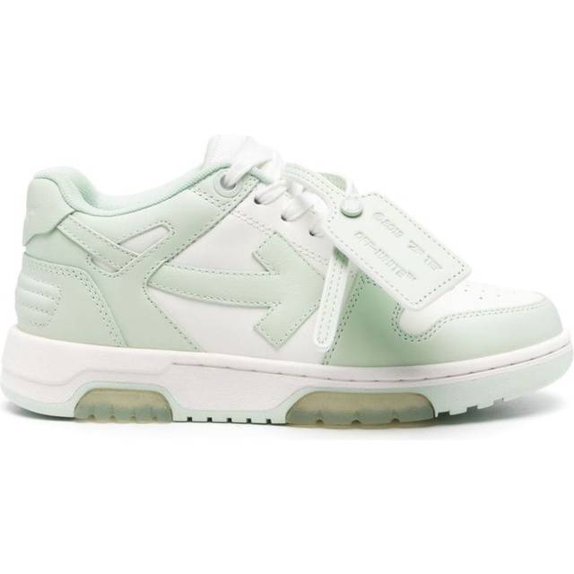 Off-White White & Green Out Of Office Calf Leather Sneakers - White Mint - IT 39