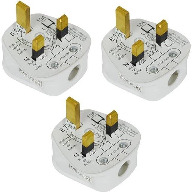 Mercury Rubber UK mains plug, 13A fuse, white