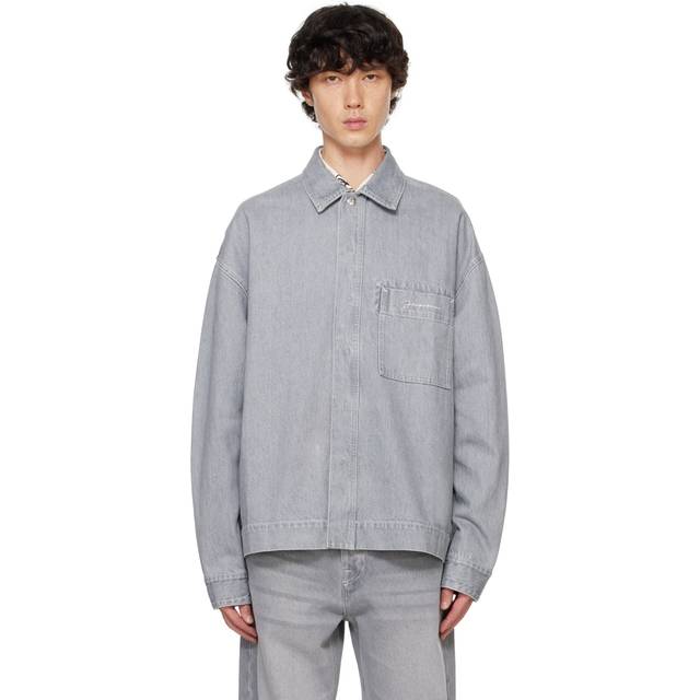 Jacquemus - La chemise de-Nîmes - Gris / Blanc - Taille: 52