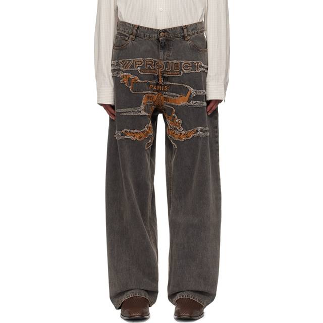 Y/Project Blue Paris' Best Patch Jeans - EVERGREEN VINTAGE BU - WAIST US 28