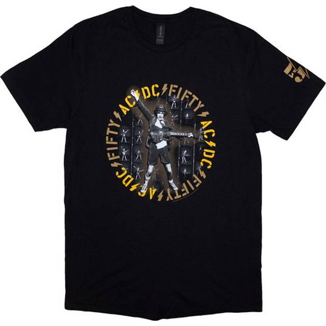 Ac/dc unisex t-shirt: fifty angus repeat (large)