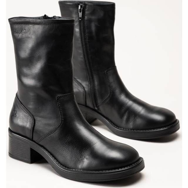 Rosa Negra - Svarta boots i skinn storlek 40 - Black (40)