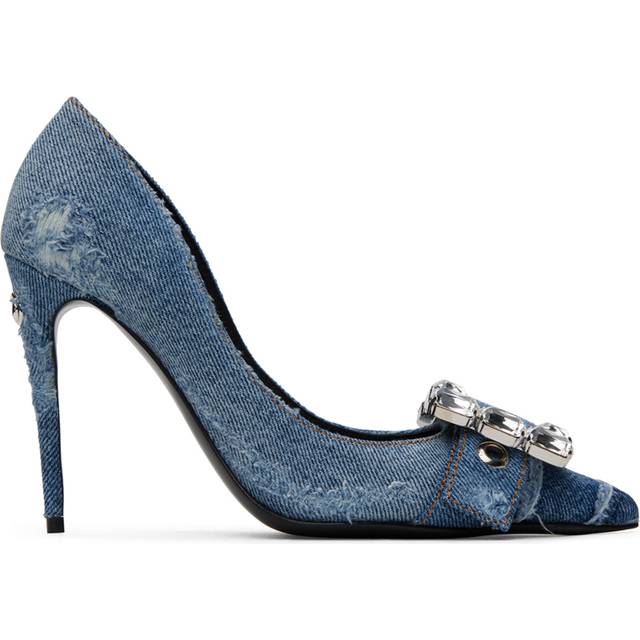 Dolce&Gabbana Blue Patchwork Denim Heels - 8H618 Cobalto Scuro - IT 36.5