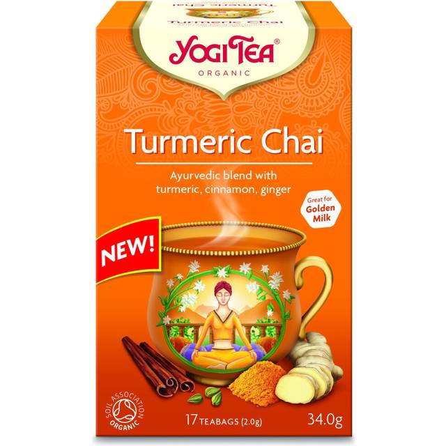 Yogi Tea, Turmeric Chai, Organic Herbal Tea, Great for Golden Milk, Blend of Turmeric, Cinnamon and Ginger, 6 Packs x 17 Tea Bags (102 Teabags Total)