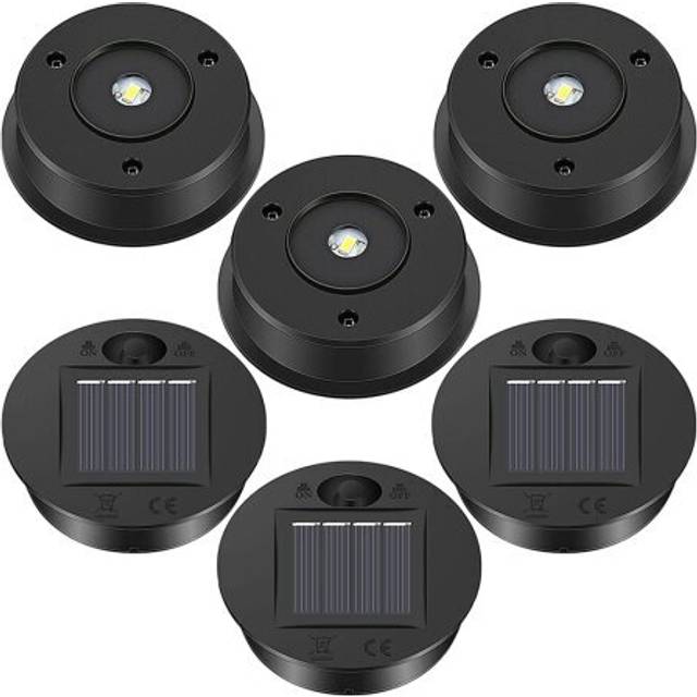 6 Pcs Solar Lights Replacement Top 7 Solar Lantern Parts LED Solar Panel Lantern Lid Lights for Outdoor Hanging